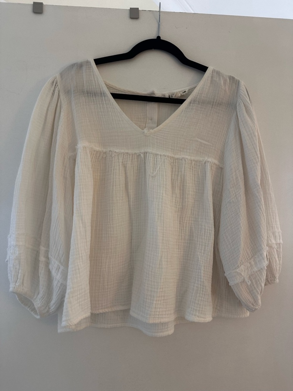Cream Gauzy Blouse